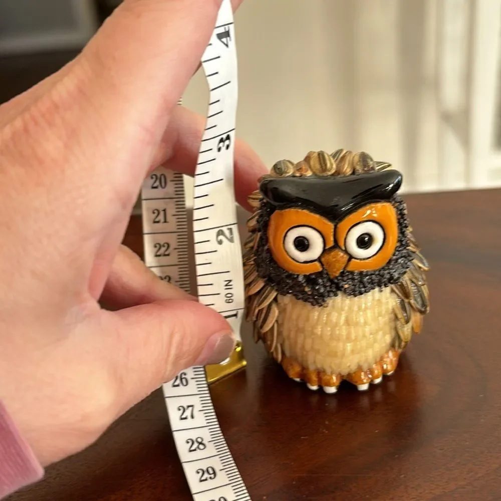 Vintage Ceramic Clay and Seed handmade owl trinket home decor decoration MCM
